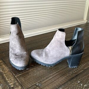 Zara chunky heel cut-out boots